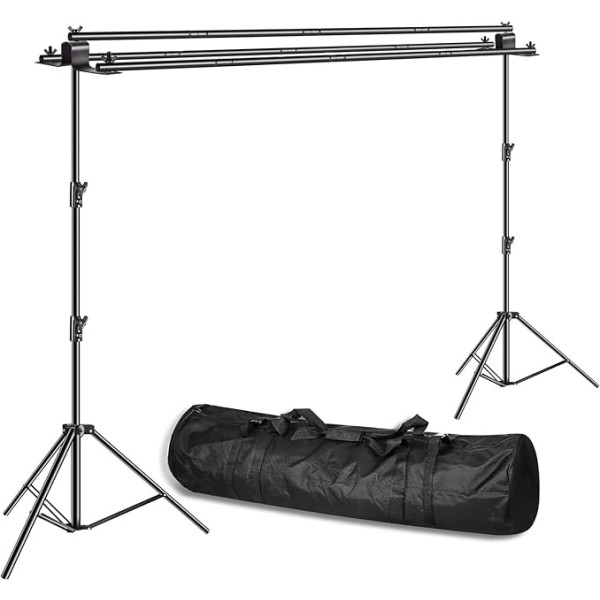 EMART 3-in-1 Photo Background System for Photo Studios, 2.6 m x 3 m Adjustable Photo Background Stand, Heavy Duty Photo Background Stand for Studio Photo, Portrait Product Photography, Party, Wedding