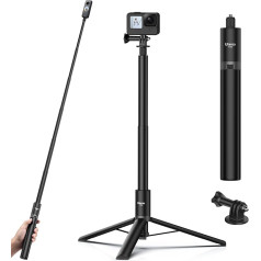 ULANZI 150cm Selfie Stick Stativ für Insta360 GO 3/X3/ONE RS/ONE X2/ONE X/GO 2/ONE R/ONE, TT52 Einbein Stativ für Action Cam Monopod Kompatible mit DJI usw.