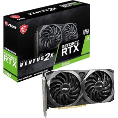 MSI Gaming GeForce RTX 3060 12GB 15Gbps GDRR6 192-bitu HDMI/DP PCIe 4 Torx Twin Fan Ampere OC grafiskā karte (RTX 3060 Ventus 2X 12G OC)