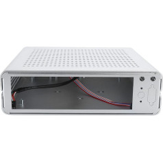 Lazimin HTPC Case DIY Computer Case, Full Aluminium DC ATX Power Supply, Mini ITX Case for Desktop Computer (White & USB 2.0)