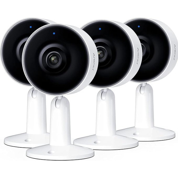 ARENTI IN1 Indoor Sicherheitskameras 4PC, 1080p Full HD Baby Monitor Haustierkamera mit Telefon APP, Nachtsicht, 2-Wege-Audio, Bewegungs-/Tonerkennung, SD-Karte&Cloud-Speicher, Alexa-kompatibel