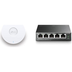 TP-Link EAP653 AX3000 Gigabit Dual-Band WiFi 6 WLAN piekļuves punkts ar TL-SG1005P 5 portu gigabitu PoE komutatoru