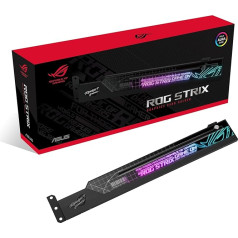 Держатель видеокарты ASUS ROG Strix ARGB (держатель GPU, подсветка AURA Sync ARGB, регулируемый размер, легкое крепление, совместим с корпусами ATX, черный)