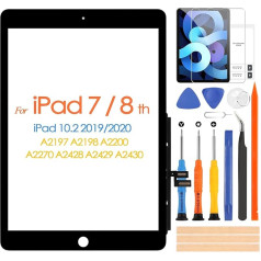 ARSSLY Touchscreen-Ersatz für iPad 7/8 2019 2020 A2197 A2198 A2200 A2270 A2428 A2429 Touchscreen-Digitizer für iPad7 iPad8 7. 8. Generation mit Kits (schwarz, ohne Home-Taste)