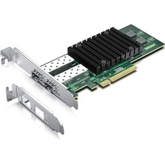 10Gb SFP+ PCI-E Network Card NIC, Compare to Intel X710-DA2, with Intel XL710-BM2 Chip, Dual SFP+ Port, PCI Express 3.0 X8, Ethernet Converged Network Adapter Support Windows Server/Linux/VMware