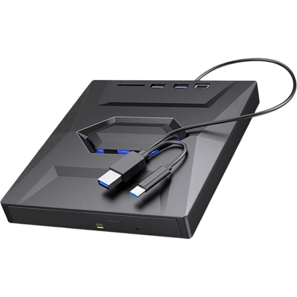 USB 3.0 C tipa ārējais CD DVD RW VCD optiskais disks ar SD/TF pieslēgvietām DVD ierakstītājs CD ierakstītājs Super disks klēpjdatoram, piezīmjdatoram PC