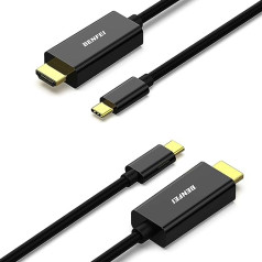 BENFEI USB C- HDMI kabelis 4K 1,8 m, 2 C tipa HDMI kabeļu komplekts [saderīgs ar Thunderbolt 3/4] iPhone 15 Pro/Max MacBook Pro/Air 2023 iPad Pro iMac S23 XPS 17 utt.