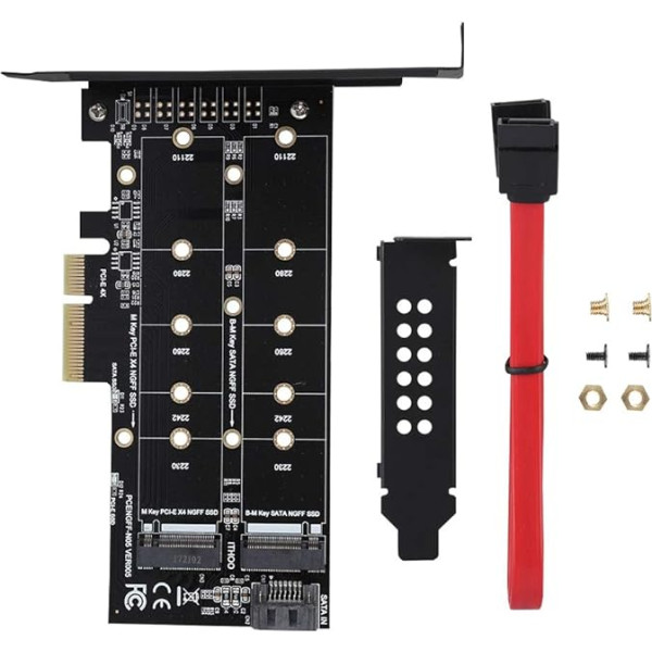 Zerone PCI E 4X to M.2 adaptera karte PCI E Riser Card B Key + M Key Extension Dual Interface for NVMe SSD NGFF