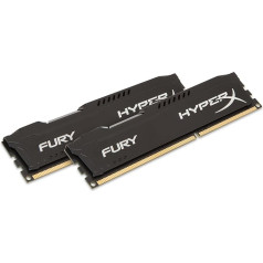 HyperX HX318C10FBK2/16 Fury Schwarz, DDR3, 16GB (komplekts 2X 8GB), 1866MHz, CL10, DIMM