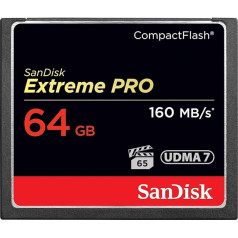 SanDisk Extreme PRO CompactFlash Speicherkarte 64 GB (UDMA7, 4K- und Full-HD-Videos, VPG 65, temperaturbeständig, 160 MB/s Übertragung)