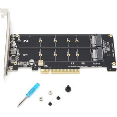 ciciglow PCIE adaptera karte Dual M.2 NVMe SSD to PCIE X8 M Key Hard Drive Converter Reader Expansion Card (ph45)