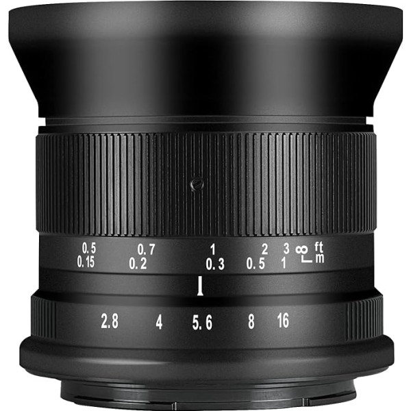 7artisans 12mm F2.8 Mark Ⅱ īpaši platleņķa APS-C manuālās fokusēšanas pamatobjektīvs, kas saderīgs ar Canon bezspoguļa kamerām ar RF stiprinājumu EOS R/EOS R3/EOS RP/EOS R5/EOS R6