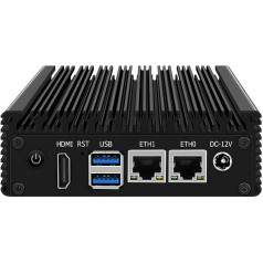 Firewall Micro Appliance, 2 Port i226-V 2.5G LAN Fanless Mini PC Intel N4000, 4GB DDR4 128GB NVMe, HDMI, 2*USB3.0, 1*GPIO, VPN Router PC, OPNsense, Ethernet AES-NI