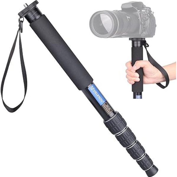 VIELKNOV Alumīnija sakausējuma fotoaparāta monopods Profesionāls fotopods Canon, Nikon un Sony bezspoguļa un DSLR kamerām, maksimālā slodze 15 kg (maksimālais caurules diametrs 32 mm)