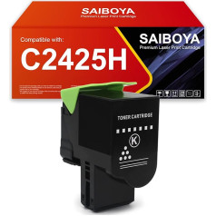 SAIBOYA C2425 juodos spalvos tonerio kasetės, suderinamos su Lexmark C2325 C2425 C2535 toneriu, skirtu Lexmark MC2425 MC2325 C2325dw C2425dw MC2425adw MC2535adwe MC2535adwe MC2535 MC2640adwe spausdintuvams