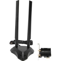 WiFi 6E AX210NGW PCIe WiFi karte, trīs joslu 5400Mbps Bluetooth5.2 PCIE WiFi adapteris ar magnētisko 6dBi antenas bāzi, atbalsta OFDMA un AX MU MIMO