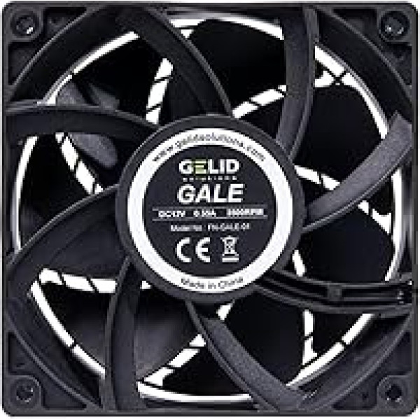 Gelid Solutions Gale Mining Fan Bearing: Двойной шариковый - 120 мм вентилятор для экстремальной производительности - 3500 об/мин - 120x120x38