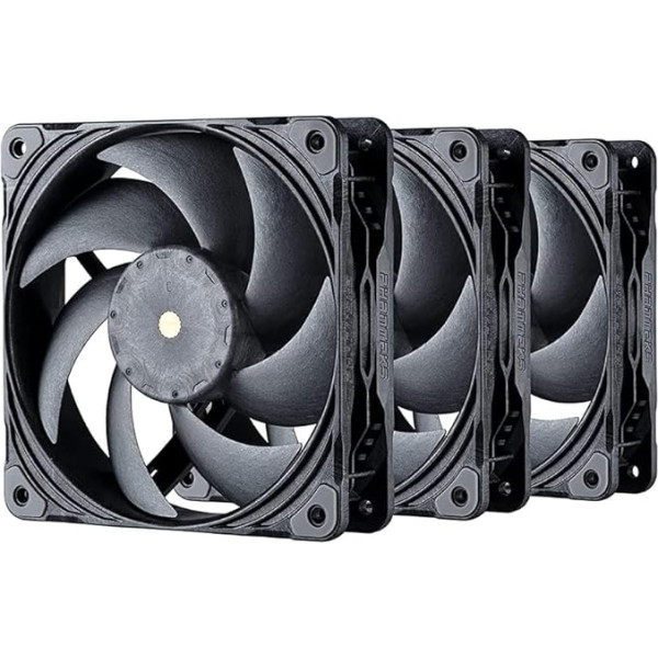 Phanteks (PH-F120T30_BG_3P T30-120 ventilators, 3 iepakojumi, augstas veiktspējas ventilators, izcila skaņas kvalitāte, 4 kontakti, impulsa platuma modulācija, vairāki ventilatora ātruma režīmi, melns/pelēks, 12x18,7x