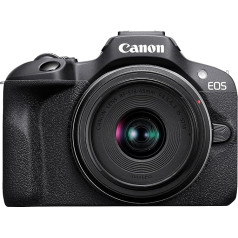 Canon EOS R100 bezspoguļa kamera + RF-S 18-45 mm ir STM objektīvs + RF-S 55-210 mm ir STM objektīvs (kompaktkameras, 4K videokameras, digitālās kameras ar automātisko fokusēšanu un motīvu atpazīšanu)