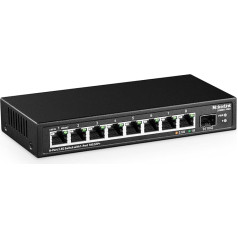 MokerLink 8 portu 2.5Gigabit Ethernet komutators ar 10G SFP ligzdu, 8 x 2.5G Base-T porti, saderīgi ar 10/100/1000Mbps, metāla, bez ventilatora, bez vadības, mazs tīkla komutators