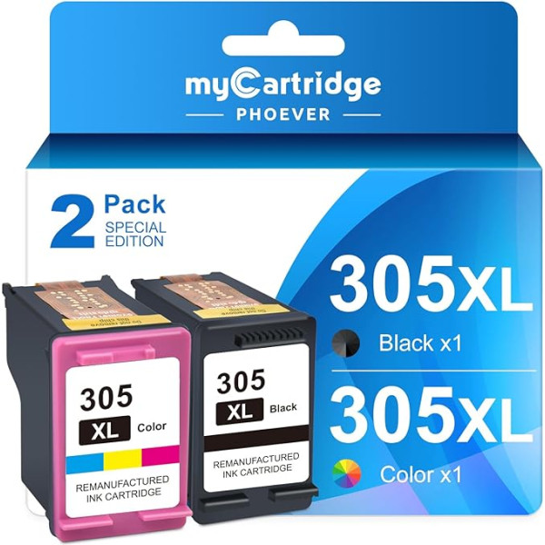 myCatridge PHOEVER 305 XXL patronen Kompatibel für hp 305 druckerpatronen XXL Set für HP DeskJet 2720e 4120e HP Envy 6000 6420e Pro 6430 6432 Drucker(Schwarz，Farbe)