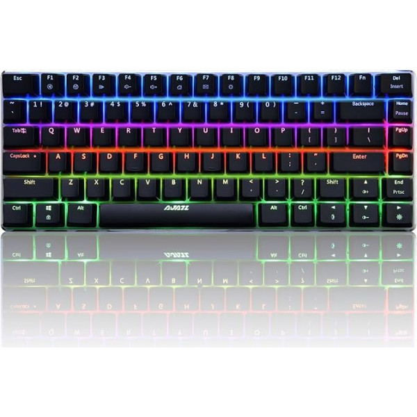 ACGAM izturīga RGB mehāniskā tastatūra AK33 82 taustiņi zili slēdži LED apgaismojums alumīnija pārnēsājama vadu spēļu tastatūra spēlēm