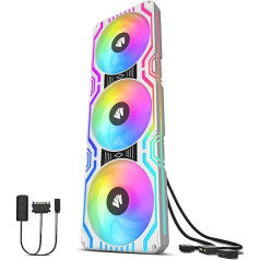 AsiaHorse 3-in-1 PC Case Fan, 3 x 120 mm ARGB PC Fan with 56 Addressable LEDs, CPU Case Fan with PWM Control, Computer Cooler Fan for Motherboard Aura Sync, 800-1800 RPM, White