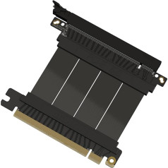 LINKUP - AVA5 PCIE 5.0 Riser kabelis | Nākotnes nodrošinājums 5. paaudzes GPU vertikālajam stiprinājumam | x16 128GB/s ātrums | PCIe 4.0 un WRX80SE saderība | Taisns, melns, 5 cm garš