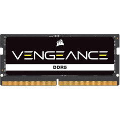 CORSAIR Vengeance DDR5 SODIMM 16GB (1x16GB) DDR5 5200MHz C44, saderīgs ar gandrīz visām Intel un AMD sistēmām, viegla uzstādīšana, ātrāka uzlāde, XMP 3.0 - melns (CMSX16GX5M1A5200C44)