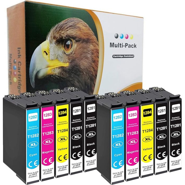 10 spausdintuvų kasečių rinkinys, suderinamas su Epson Stylus Office BX305f BX305fd BX305fw S22 SX125 SX130 SX230 SX235w SX420W SX425W SX430W SX435w SX438W SX440W SX445W