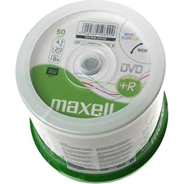 Maxell - 50 x DVD R - 4,7 GB 16x - balts - spole - atmiņas nesējs