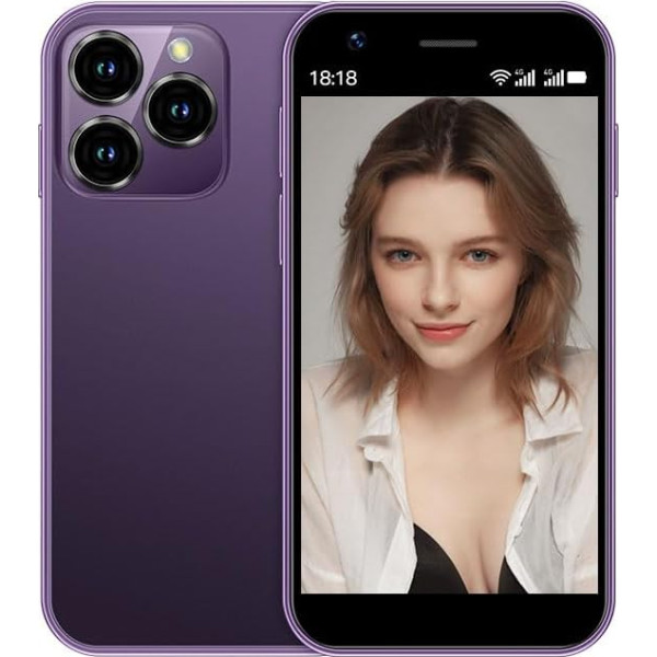 Hipipooo Mini viedtālrunis Atbloķēts 4G mobilais tālrunis 3.0 collu Dual SIM 2000mAh akumulators 2MP + 5MP kamera Android 10.0 Quad Core rezerves tālrunis