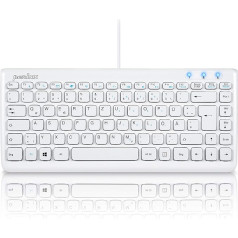 Perixx 407 W de, Mini tastatūra - QWERTZ tastatūra - USB - Piano White