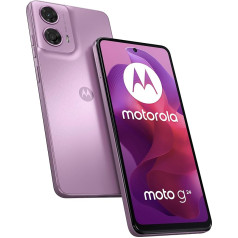 Motorola Moto g24 viedtālrunis (6,56 collu HD+ displejs, 50 MP kamera, 8/128 GB, 5000 mAh, Android 14), rozā, lavandas rozā, iekļauts aizsargvāciņš + tālruņa turētājs [Tikai Amazon]