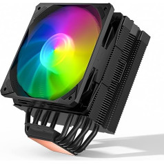 upHere melns CPU dzesētājs ar 6 siltuma caurulēm 120 mm PWM adresējams RGB LED ventilators CPU dzesēšanas ventilators Intel LGA 1700 115X 775/AMD Ryzen AM4 Universal Socket S6C