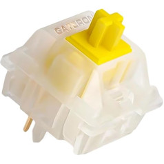 GUYEKS Gateron KS-3X1 Pro Cream Yellow Pre Lubrication Switch 5-pin lineārais slēdzis, saderīgs ar MX mehāniskās klaviatūras slēdža spēļu tastatūru (72 gabali, dzeltens)