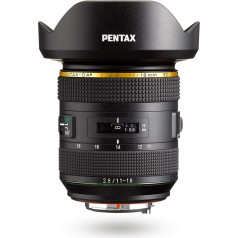 HD PENTAX-DA* 11-18 mmF2.8ED DC AW Ultraweitwinkel-Zoomobjektiv 17-27,5 mm (entspricht 35 mm-Format) Wetterbeständig (All Weather, AW) Extra scharfe, kontrastreiche Bilder Frei von Streulicht