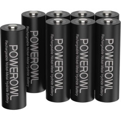 AA 2800 mAh Rechargeable PowerOwl (Low Self-Discharge, 1200 Cycles, Pre-Charged) Rechargeable Ni-MH Batteries AA Rechargeable Battery