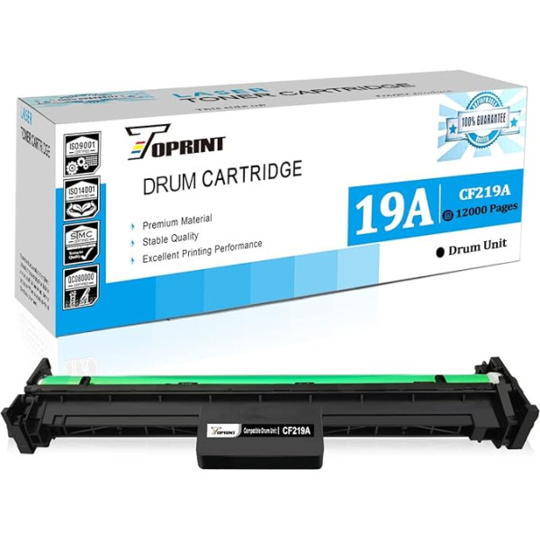 TOPRINT 19A CF219A saderīgs attēlveidošanas bungas kasetne 12000 lappušu priekš HP Laserjet Pro M102a, M102w, M104a, M104w, M130a, M130fn, M130fw, M130nw, M132a, M132fn, M132fw, M132n w printeris w