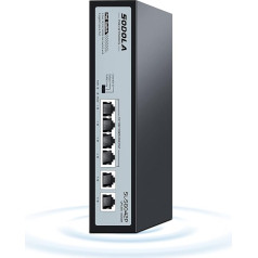 SODOLA PoE komutatorius, 4 10/100/1000 Mbit/s PoE prievadai su 2 Gigabit Uplink prievadais, atitinka 802.3af/at standartą, 65 W integruotas maitinimas, nevaldomas, metalinis Plug and Play