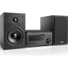 Denon D-M 41 Kompaktiška Hi-Fi sistema su 2 x 30 vatų išėjimo galia Juoda