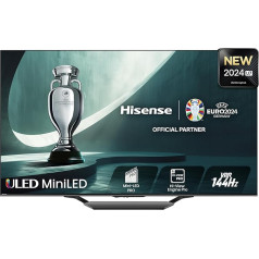 Hisense 55U7NQ 139cm (55 Zoll) Fernseher, 4K Mini LED ULED HDR Smart TV, Quantum Dot, 120Hz/ 144Hz VRR, HDMI 2.1, Game Mode Pro, Dolby Vision IQ & Atmos, Bluetooth, iebūvēta Alexa, Anthrazit, [2024]