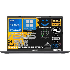 ASUS klēpjdators, 512 GB M.2 Pci SSD, procesors Intel i3 11. paaudzes līdz 4,1 GHz, 20 GB DDR4 RAM, 15,6 Full HD displejs, Wi-Fi, 4 USB, Bt, Win 11 Pro, gatavs lietošanai