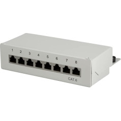 LogiLink Professional Cat.6 (250 MHz) Patchpanel - Patchpanel - Verteilerfeld, Tisch/Wand/Desktop, STP (geschirmt) 8-Port (RJ45)