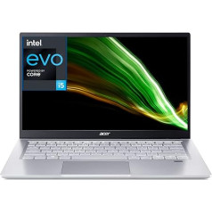 Acer Swift 3 SF314-511-53BW Evo Intel Core i5-1135G7 portatīvais portatīvais dators Ultrafin 14 collu FHD IPS, portatīvais dators (RAM 8Go, SSD 512 Go, Intel Iris XE Graphics, Windows 11, Clavier AZERTY, pelēks