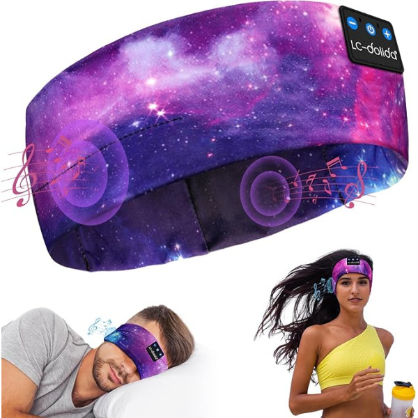 Schlafkopfhörer Bluetooth 5.3, Schlaf Stirnband Kopfhörer Headband Schlafmaske, Sportskopfhörer Musik schlafen Stirnband für Sport Training, Joggen, Yoga, Reisen