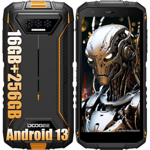 DOOGEE S41 MAX Āra atbloķēts viedtālrunis bez līguma 2024, 16GB + 256GB 1T paplašinājums, 13MP kamera + 8MP, 5,5 collas, 6300 mAh akumulators, NFC Simlock-Free Mobilie telefoni 4G izturīgi telefoni Face ID