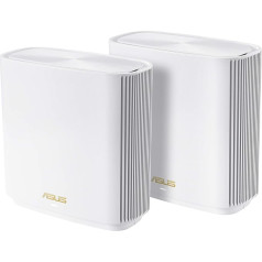 ASUS Ai Mesh AX-WLAN System ZenWiFi XT8 (Комплект 2 в 1 Mesh-точек доступа, AX6600 WiFi 6 Mesh-магистраль и клиентское подключение, 3x Gigabit LAN, 2.5G WAN, App Control, Roaming, AiProtection) White