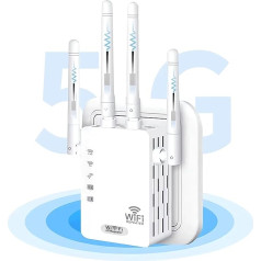 Gubbett 2024 Neuestes WLAN Verstärker WLAN Repeater 1200Mbit/s, Dualband 5GHz & 2.4GHz WiFi Repeater Unterstützung WPS, WiFi Booster Kompatibel Allen WLAN Geräten