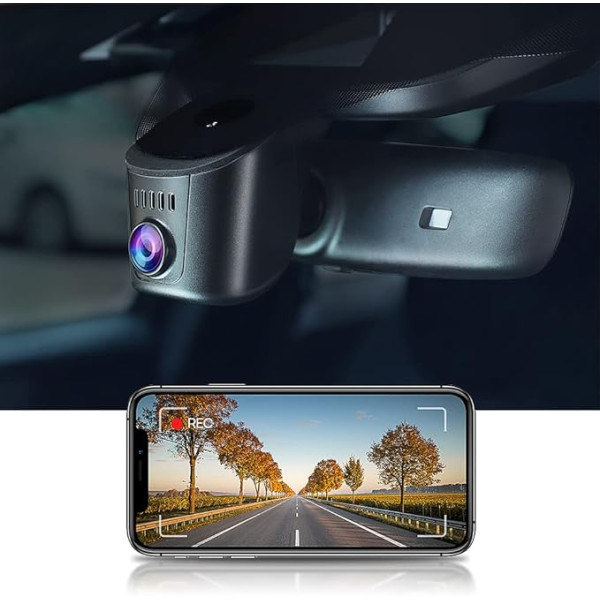 Fitcamx Dash Cam kamera, saderīga ar Porsche 911 (992) Cayenne (9YA 9Y0 9Y3) Panamera (971) Taycan (A modelis), 4K auto kamera WiFi, UHD video, oriģināliekārtu aksesuāri, autostāvvietas monitors, G sensors, nakts redzamība, ar